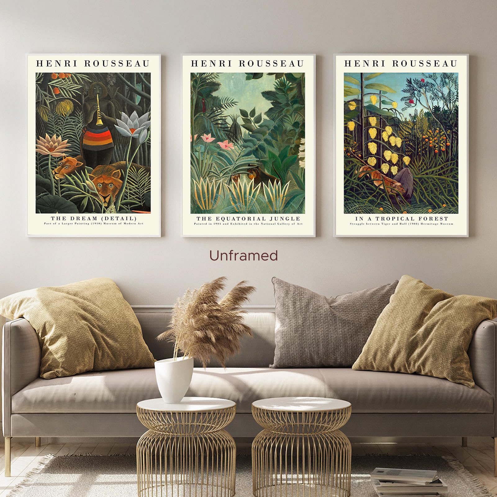 Amazon.co.jp: ビンテージアンリ・ルソーポスター-The Dream Prints 緑